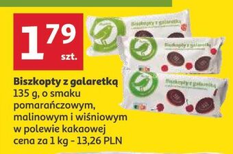 Biszkopty z galaretką wiśniową auchan na co dzień (logo zielone)