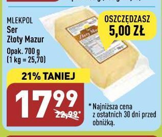 ALDI Ser złoty mazur mlekpol oferta