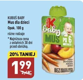 ALDI Mus po 6 msc jabłko-brzoskwinia-marchew-banan kubuś baby oferta