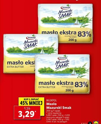 Lidl Masło Mazurski Smak oferta