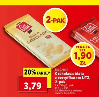 Lidl Czekolada biała z certyfikatem UTZ, 2-pak oferta