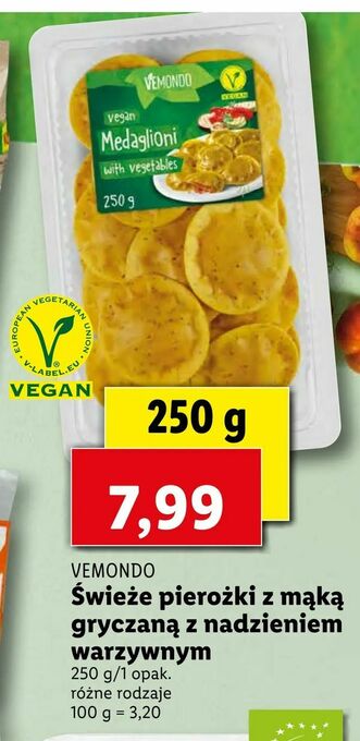 Lidl Świeże pierożki z mąką gryczaną z nadzieniem warzywnym oferta