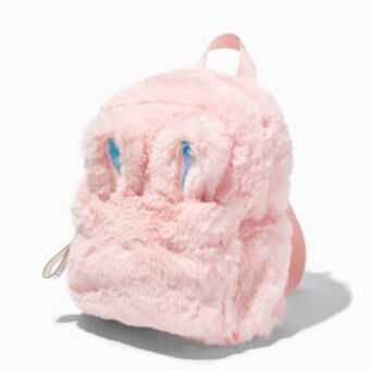 Claire's Pink bunny furry mini backpack oferta