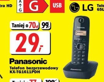 Media Expert Panasonic Telefon bezprzewodowy KX-TG1611PDH oferta