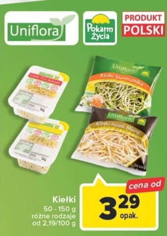 Carrefour Uniflora Kiełki 50-150g, różne rodzaje oferta