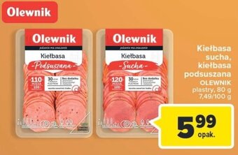 Carrefour Olewnik Kiełbasa sucha, kiełbasa podsuszana plastry, 80g oferta