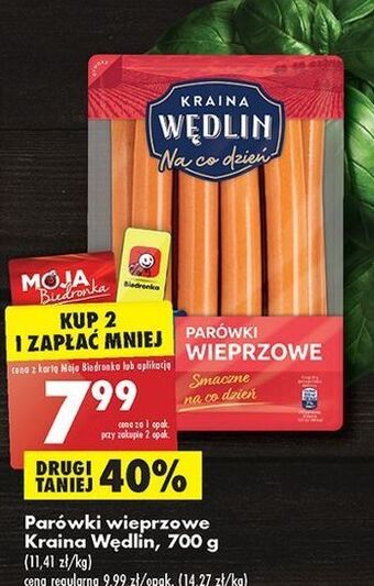 Biedronka Parówki wieprzowe kraina wędlin oferta