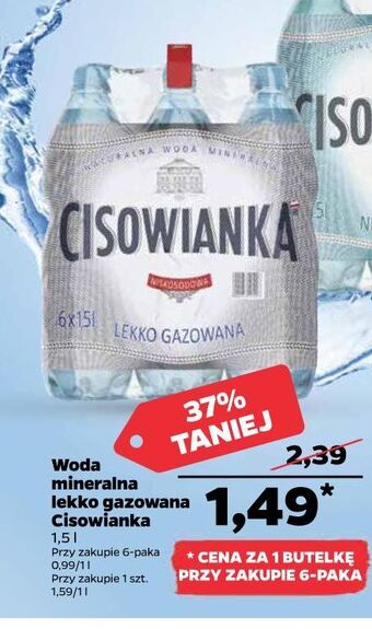 Netto Woda lekko gazowana cisowianka oferta