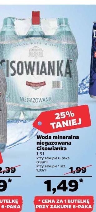 Netto Woda niegazowana cisowianka oferta