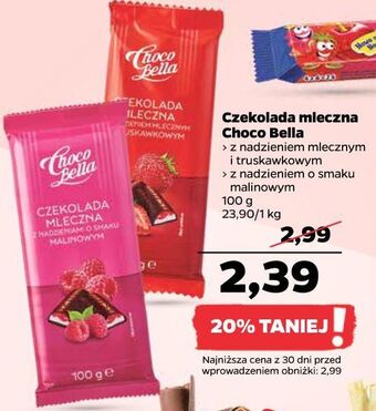 Netto Czekolada mleczna malinowa chocobella oferta