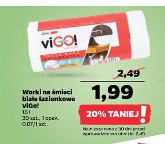 Netto Worki na śmieci białe 18 l vigo! oferta