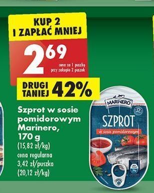 Biedronka Szprot w sosie pomidorowym marinero oferta