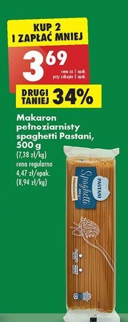 Biedronka Makaron spaghetti pełnoziarnisty pastani oferta