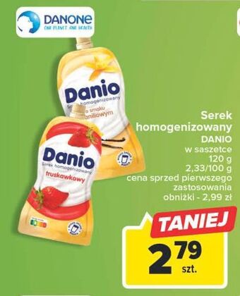 Carrefour Serek truskawka saszetka danone danio oferta