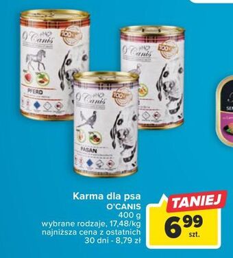 Carrefour Karma dla psa bażant z marchewką o'canis oferta