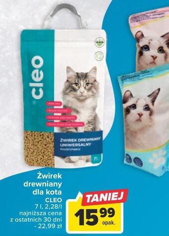 Carrefour Żwirek drewniany uniwersalny niezbrylający cleo oferta