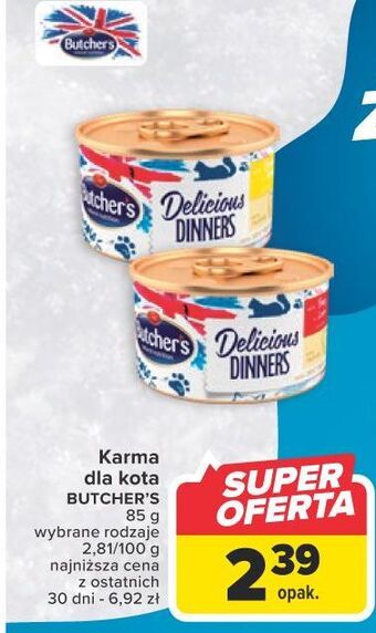Carrefour Karma dla kota z kurczakiem i indykiem butcher's classic delicious dinners oferta