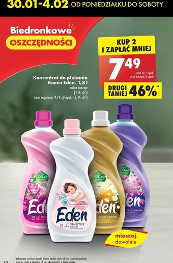 Biedronka Płyn do płukania tkanin gold & jasmin eden olejki naturalne oferta