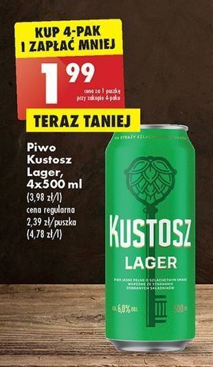 Biedronka Piwo kustosz lager oferta