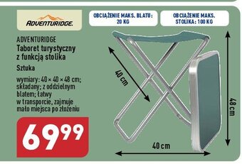 ALDI Taboret turystyczny z funkcją stolika 1 SZT oferta