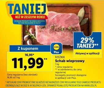 Lidl Rzeźnik Schab wieprzowy 1kg oferta
