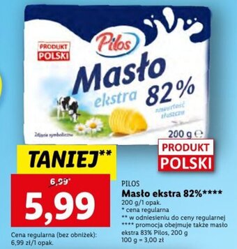 Lidl Pilos Masło ekstra 82% 200g oferta