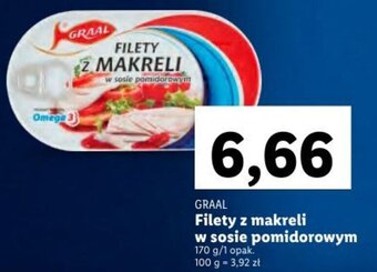 Lidl Graal Filety z makreli w sosie pomidorowym 170g oferta