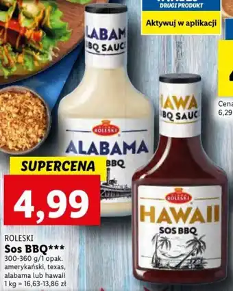 Lidl Roleski Sos BBQ 300-360g amerykański, texas, alabama lub hawaii oferta