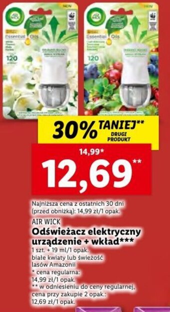 Lidl Air Wick odświeżacz elektryczny urządzenie + wkład oferta