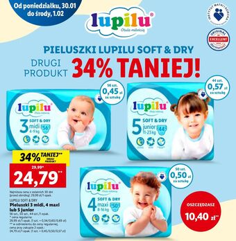 Lidl Pieluszki junior 5 lupilu soft & dry oferta