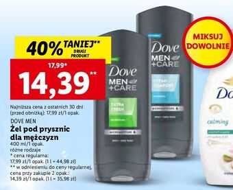 Lidl Żel pod prysznic clean comfort dove men+care oferta