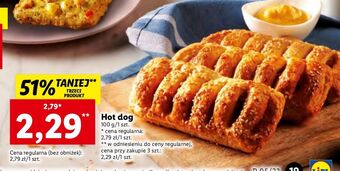 Lidl Hot dog z parówką chrupiące z pieca oferta