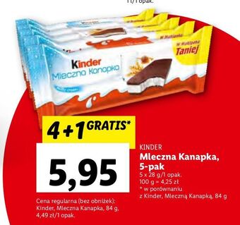 Lidl Baton kinder mleczna kanapka oferta
