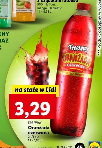 Lidl Oranżada czerwona freeway oferta