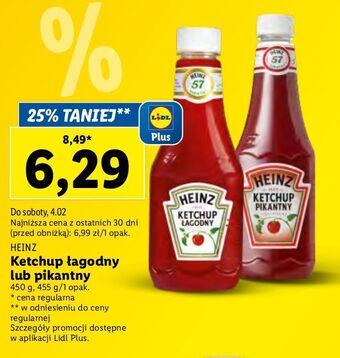 Lidl Ketchup pikantny heinz oferta