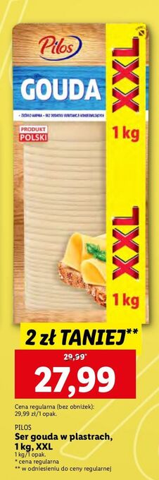Lidl Ser gouda plastry pilos oferta