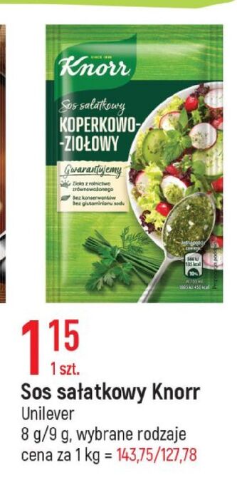 E.Leclerc Koperkowo-ziołowy knorr sos sałatkowy oferta
