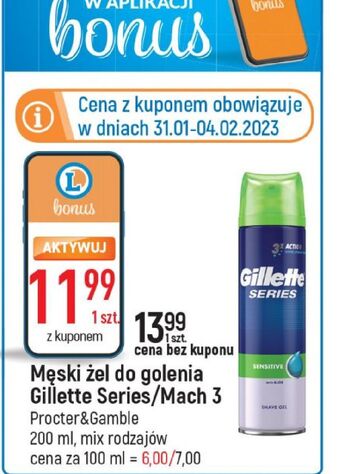 E.Leclerc Żel do golenia sensitive gillette series oferta