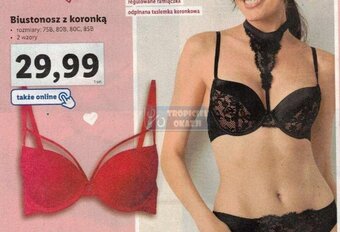 Lidl Biustonosz z koronką rozmiary: 75B, 80B, 80C, 85B, 2 wzory oferta
