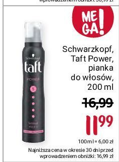 Rossmann Pianka do włosów taft power oferta