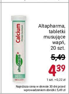 Rossmann Tabletki musujące calcium altapharma oferta
