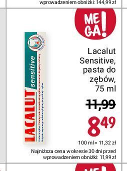 Rossmann Pasta do zębów lacalut sensitive oferta