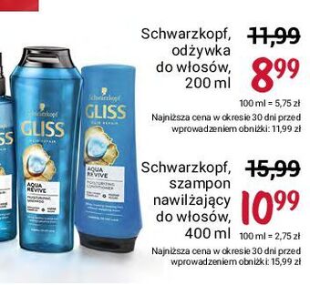 Rossmann Odźywka do włosów gliss kur aqua revive oferta