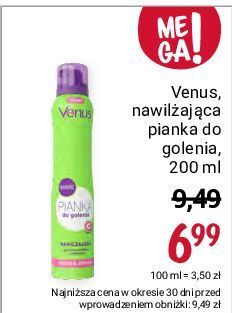 Rossmann Pianka do golenia nawilżająca venus oferta