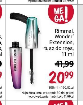 Rossmann Tusz do rzęs wdłużający rimmel wonder extension oferta