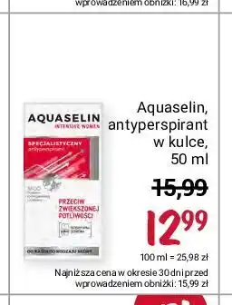 Rossmann Specjalistyczny antyperspirant przeciw silnej potliwości do skóry wrażliwej sensitive women aquaselin oferta
