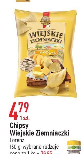 E.Leclerc Chipsy masło z solą lorenz wiejskie ziemniaczki oferta