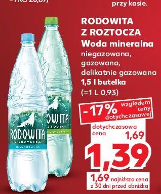 Kaufland Woda niegazowana rodowita z roztocza oferta