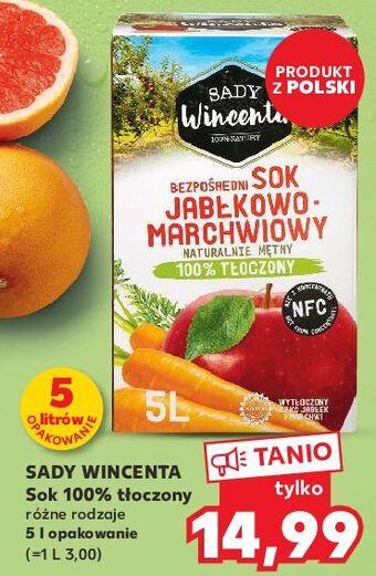 Kaufland Sok jabłkowo-marchwiowy sady wincenta oferta