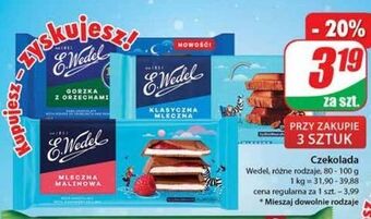 Dino Czekolada klasyczna mleczna e. wedel oferta